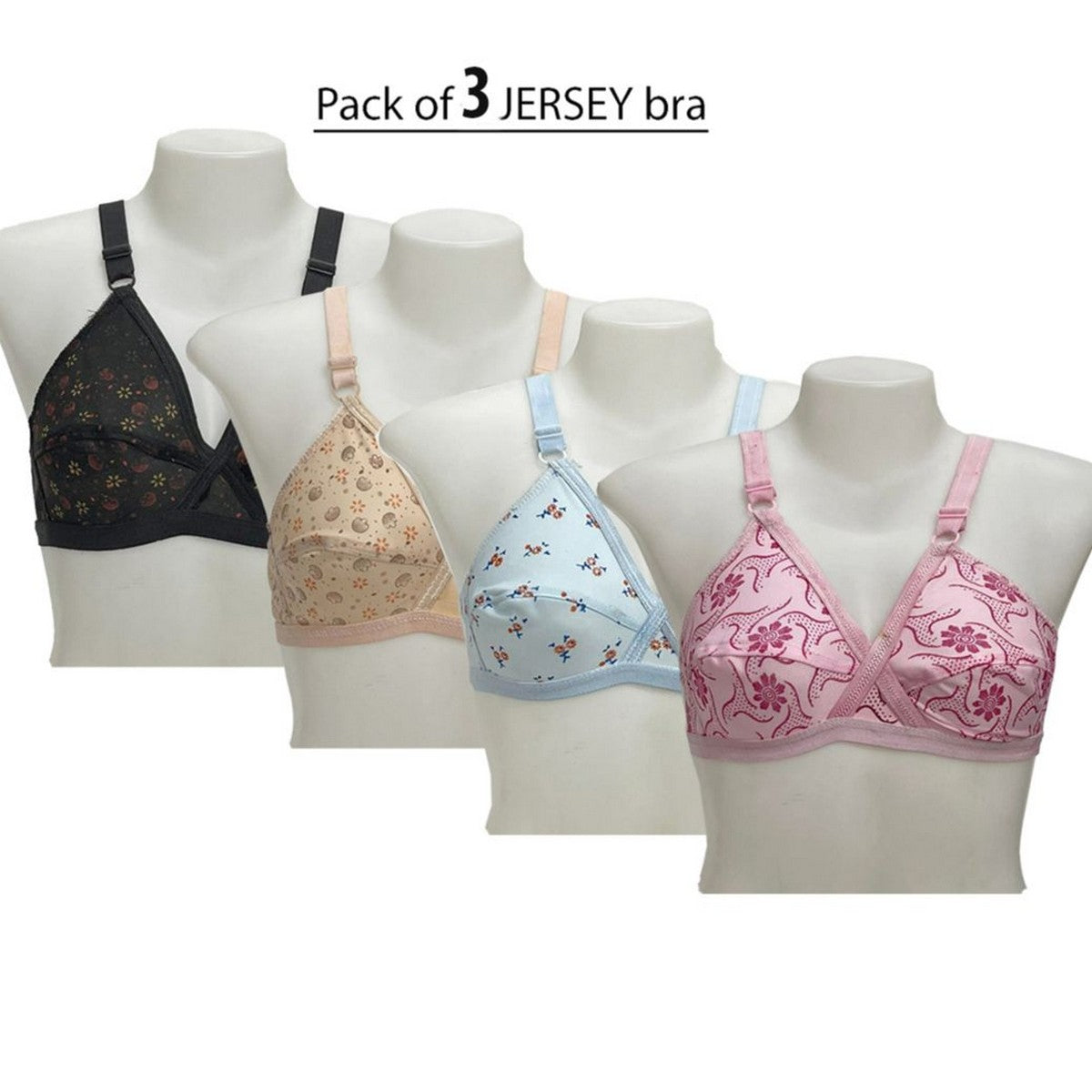 Pack of 3 Bra Multi Color High Quality Stuff