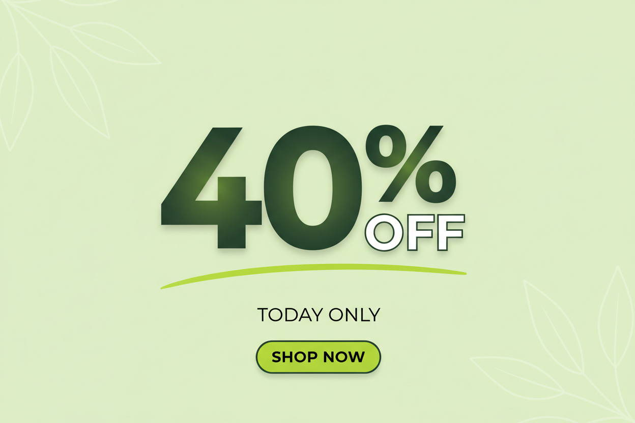 40% off Banner Light Green Color