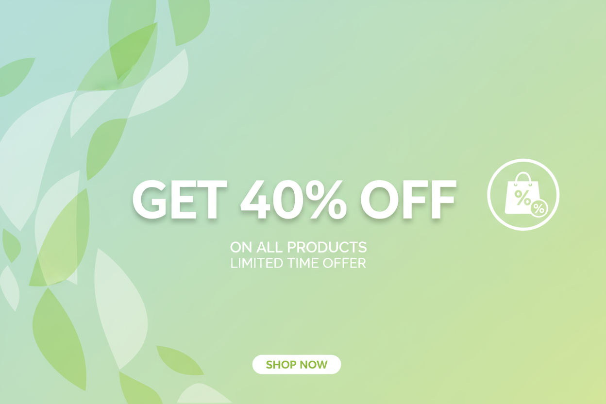 Get 40% Off Light Green Color